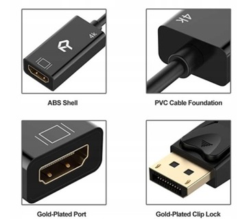 Адаптер Display Port к кабелю HDMI Качество 4K DP