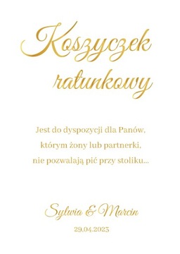 PLAKAT KOSZYCZEK RATUNKOWY DLA PANÓW A4 WESELE