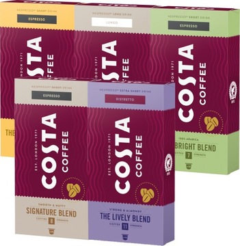 Kawa do NESPRESSO COSTA Zestaw 50 kapsułek