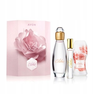 Zestaw kosmetyków Avon Celebre woda perfumowana, dezodorant, perfumetka 3el