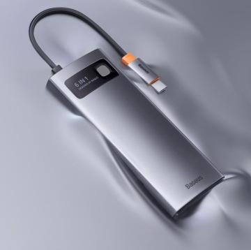 Адаптер BASEUS HUB 6in1 Type C на 3 слота USB3.0 PD SD/TF