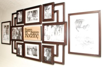 Галерея Деревянный мультирамка Фоторамка Фото Подарок