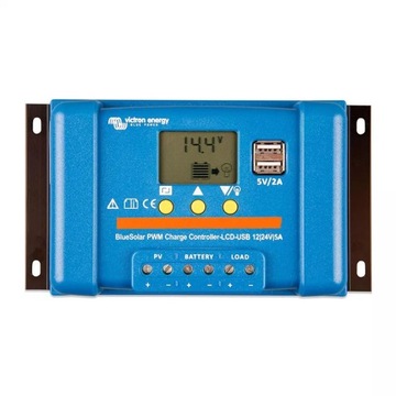 Regulator ładowania BlueSolar PWM-LCD&USB 12/24V-5A