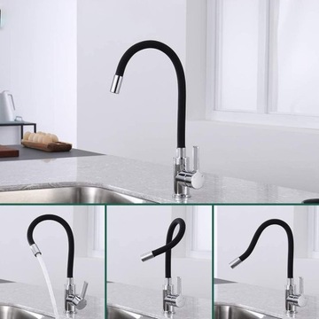КУХОННЫЙ Смеситель для мойки ГИБКИЙ ИЗЛИК ВЫСОКОГО ДАВЛЕНИЯ ЧЕРНЫЙ