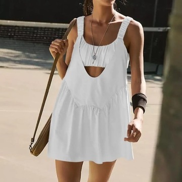 2 Pcs/Set Tennis Dress Shorts Set Dress Backless H