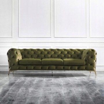 Sofa kanapa 3-osobowa nowoczesna pikowana glamour