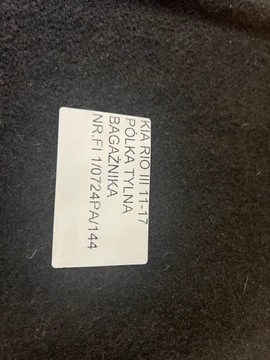 KIA RIO III 2011- POLIČKA ZADNÍ KUFRU