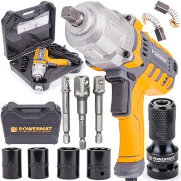 Udarowy Klucz ELEKTRYCZNY Kół 800NM 1/2 + Adaptery