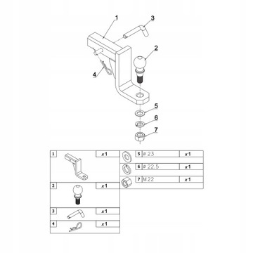 АДАПТЕР БУКСИРОВОЧНОГО КРЮКА США DODGE RAM RAMCHARGER