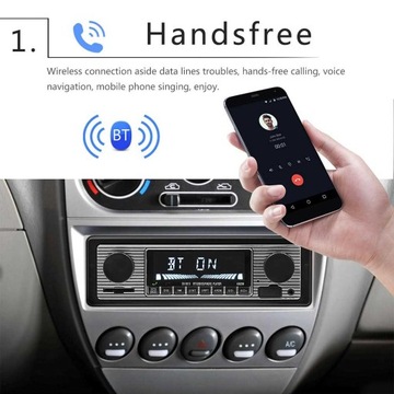 Винтажное автомобильное радио с Bluetooth 12 В, 1 Din