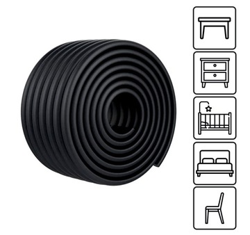 Taśma Ochronna na Kanty Stołu - Czarna - 200 cm - Bezpieczne Zabezpieczenie