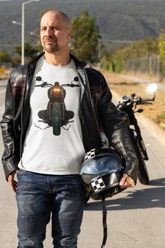 Koszulka męska dla motocyklisty Motocykl Vintage T-shirt męski