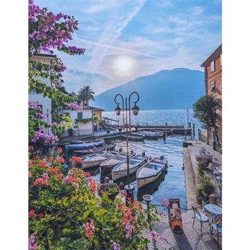 Diamond Painting Haft Diamentowy Mozaika Zestaw 5D Jezioro Garda