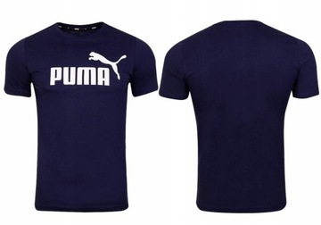 PUMA KOSZULKA MĘSKA T-SHIRT ESS LOGO TEE NAVY r.L