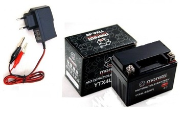 AKUMULATOR ŻELOWY SKUTER YTX4L-4Ah +ŁADOWARKA