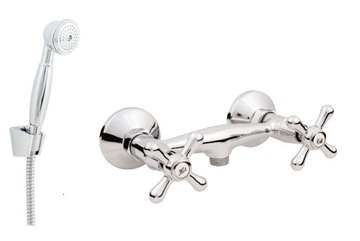 BATERIA NATRYSKOWA ŚCIENNA Z NATRYSKIEM RETRO