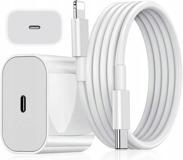 Szybka Ładowarka do iPhone - Apple Power Adapter + KABEL LIGHTING (ZESTAW)