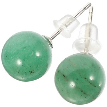 Klasyczne srebrne kolczyki w stylu vintage Jade Hoops Stud