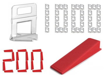 DUŻY ZESTAW SYSTEM POZIOMOWANIA UKŁADANIA PŁYTEK KLINÓW KLIPSÓW 2.0mm 2mm