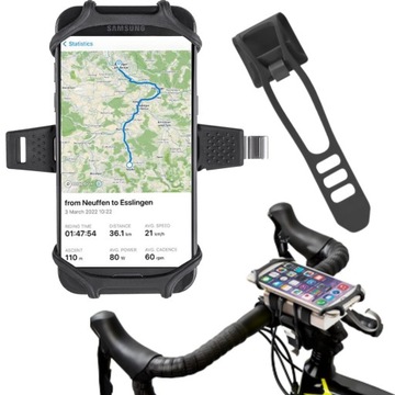 Uchwyt rowerowy na telefon GPS i powerbank kierownicę solidny sylikonowy