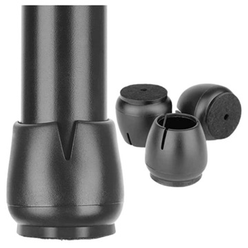 24 ЗАЩИТНЫХ СИЛИКОНОВЫХ НАКЛАДКИ С ВОЙЛОМ НА НОЖКИ СТУЛА 16-21мм ЧЕРНЫЕ