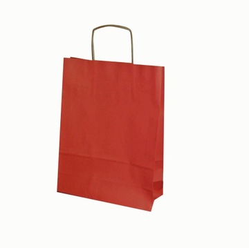 Torby papierowe 240x100x320 CZERWONA 100 szt
