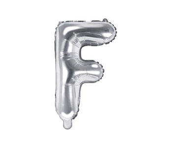 Balon foliowy srebrny litera F 35cm