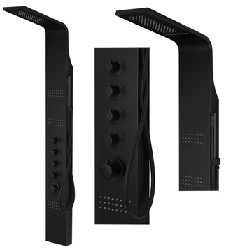 Panel prysznicowy Corsan KASKADA Termostat Czarny