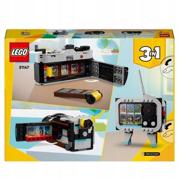 LEGO КАМЕРА, КАМЕРА, ТЕЛЕВИЗОР В РЕТРО СТИЛЕ С ПЛЕНКОЙ 3-В-1
