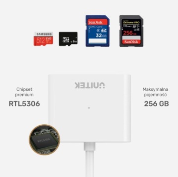 Устройство чтения карт памяти Unitek Y-9321 USB 3.0 SD/microSD