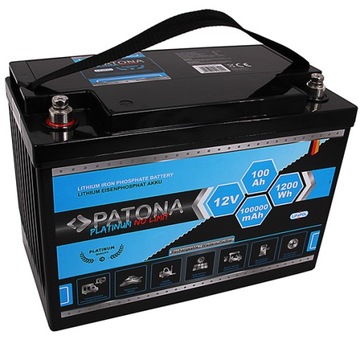 PATONA akumulator LiFePO4 12V 100Ah 1200Wh 100.000
