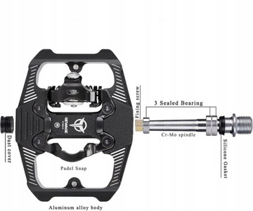 ПЛАТФОРМА ПЕДАЛИ ДЛЯ ВЕЛОСИПЕДА MTB с SPD, двусторонние