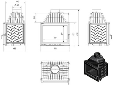 КАМИННАЯ ВСТАВКА GRATKI ZUZIA чугунный камин fi 200 ecodesign