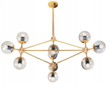 LAMPA SUFITOWA WISZĄCA METAL INDUSTRIAL ZŁOTA GOLD