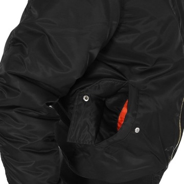 Бомбардировщик зимней куртки мужской пилот Texar Ma-1 Flyers Flek Black 3xl