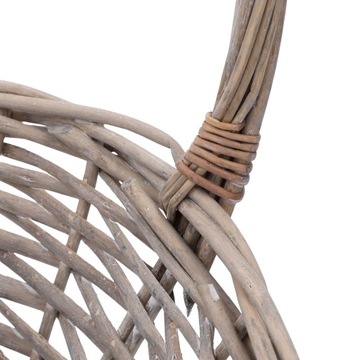 Szare wiklinowe kosze na kwiaty prezentowe delikatesowe na róże z folią