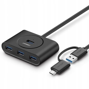HUB USB 3.0 + USB-C 3.1 UGREEN 4-portowy, OTG