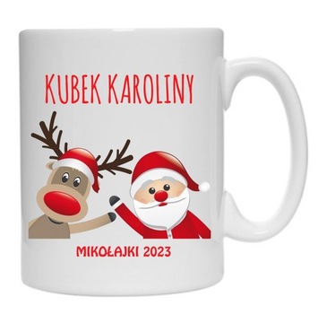 ŚWIĄTECZNY KUBEK NA MIKOŁAJKI GWIAZDKA + TWOJE IMIĘ