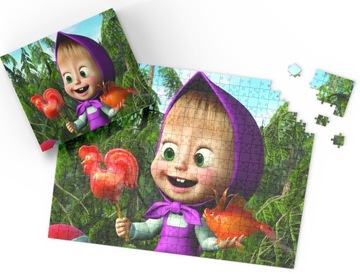 PUZZLE - MASZA NIEDŹWIEDŹ - PREZENT NA ŚWIĘTA WZORY - 35el + PUDEŁKO