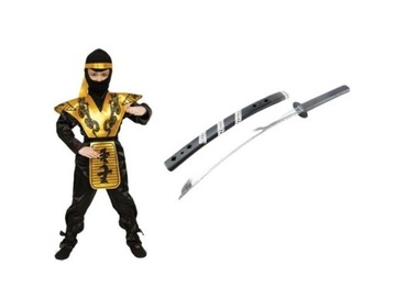 Strój Ninja GO 134/140 + Miecz Ninja Czarny GRATIS! MK105