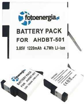 AKUMULATOR BATERIA AHDBT-501 AJBAT-001 DO GoPro HERO 7 6 5 1220MAH