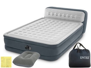 Materac Dmuchany Dwuosobowy Łóżko Pompka 230V Intex + Poduszka MODEL 2024