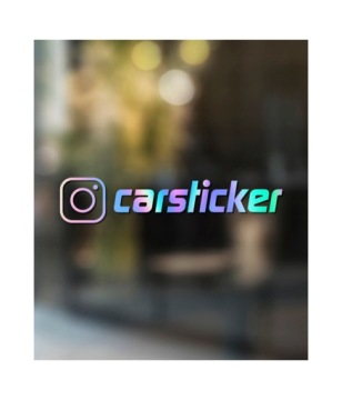 Наклейка на машину, авто, окно INSTAGRAM с названием insta | ГОЛОГРАФ | 15 см