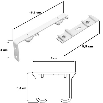 Żabki do karnisza aluminium slim,ks ilość 100 sztuk na ślizgu kolor biały