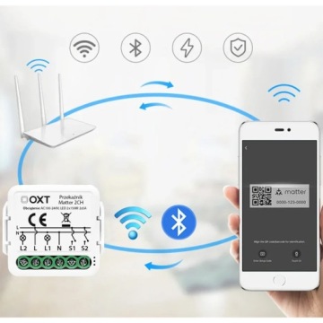 OXT модуль реле 2 цепи освещения Matter WiFi HomeKit Google Home