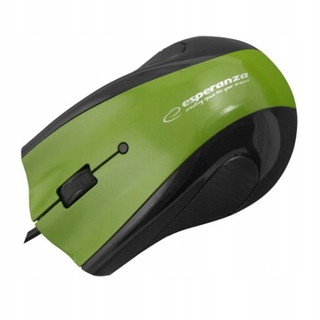 ESPERANZA MYSZ PRZEWOD. 3D USB Z PODKŁ.ZIELONA