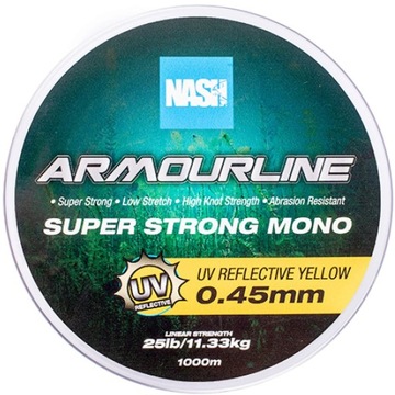 Żyłka Karpiowa Mocna Nash Armourline Mono UV Yellow 12 lb/0.30 mm 1000 m