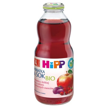HiPP BIO z sokiem z czerwonych owoców po 4.