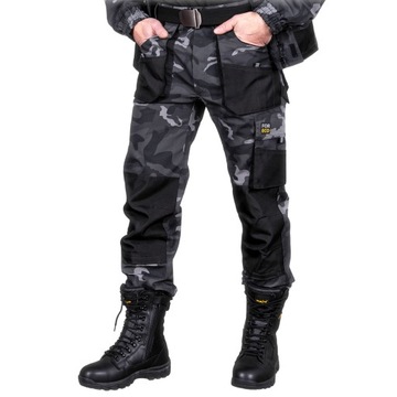 SPODNIE ROBOCZE MONTERSKIE Z KIESZENIAMI MORO 48