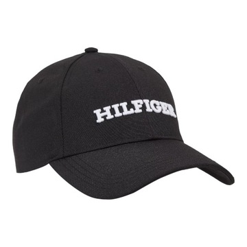 TOMMY HILFIGER CZAPKA Z DASZKIEM TH MONOTYPE CANVAS 6 PANEL CAP CZARNA